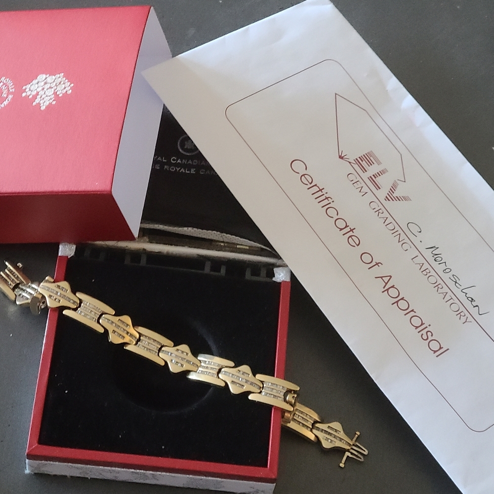 Men's 14k gold bracelet with diamonds